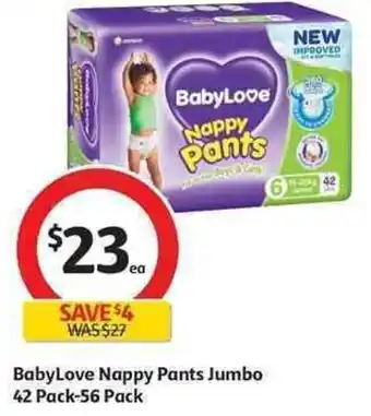 Coles BabyLove Nappy Pants Jumbo 42 Pack-56 Pack offer