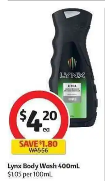 Coles Lynx Body Wash 400ml offer