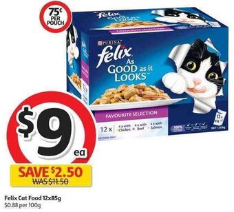 Coles Felix Cat Food 12x85g offer