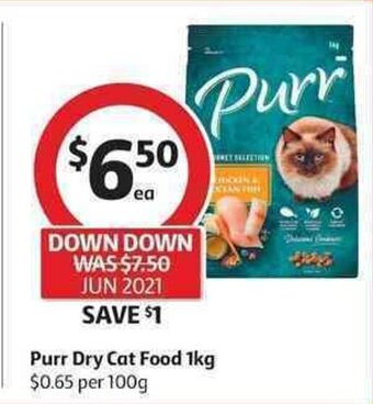 Coles Purr Dry Cat Food 1kg offer