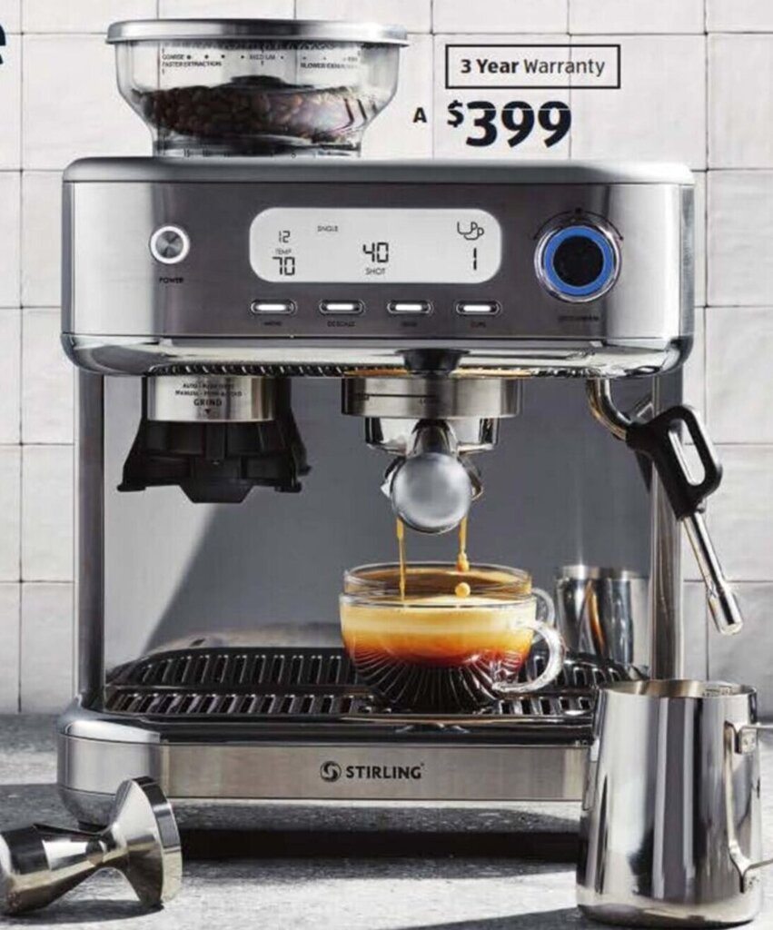 Premium Espresso Machine with Grinder offer at ALDI