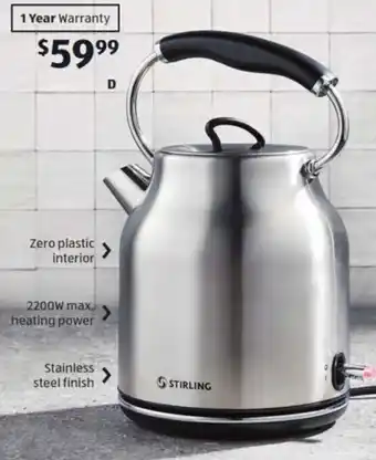 ALDI Zero Plastic Interior 1.7L Kettle offer