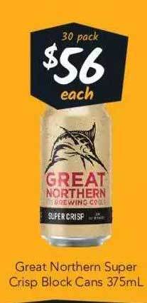 Cellarbrations Great northern super crisp block cans offer