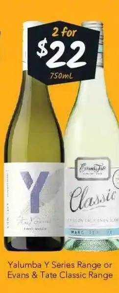 Cellarbrations Yalumba y series range or evans & tate classic range offer