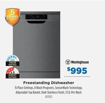Betta Westinghouse freestanding dishwasher offer