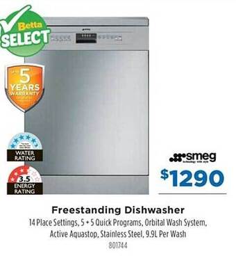 Betta Smeg freestanding dishwasher offer