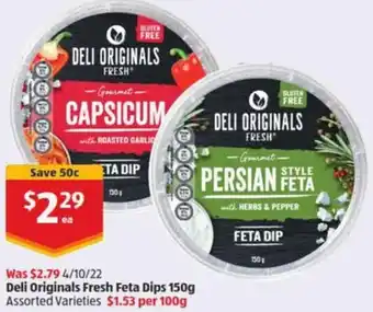 ALDI Deli Original Fresh Feta Dips 150 g offer