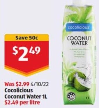 ALDI Cocolicious Coconut Water 1L offer