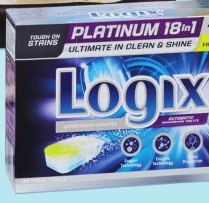 Logix Platinum Dishwashing Tablets 40pk offer at ALDI