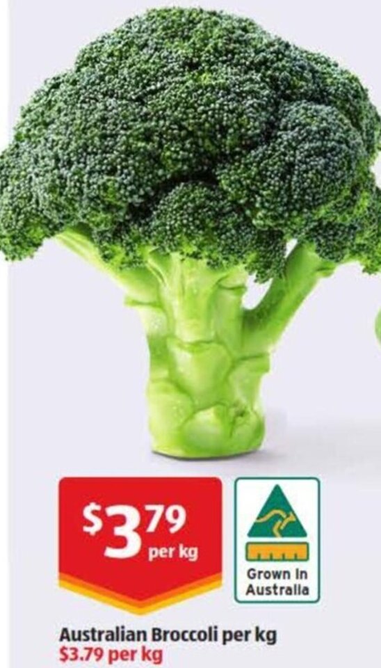 Australian Broccoli per kg offer at ALDI