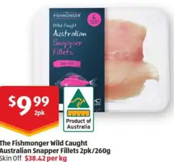 ALDI The Fishmonger Wild Caught Australian Snapper Fillets 260 g offer