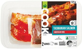 Woolworths Woolworths COOK Asian Style, Lemon & Herb or American BBQ Salmon Portions 315-325g offer