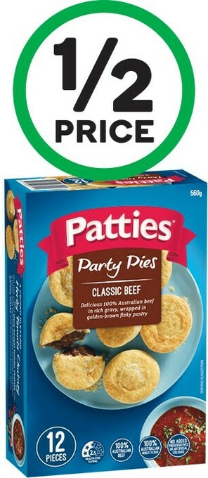 Woolworths Patties Party Pies, Sausage Rolls or Vegan Friendly Rolls 450-560g offer