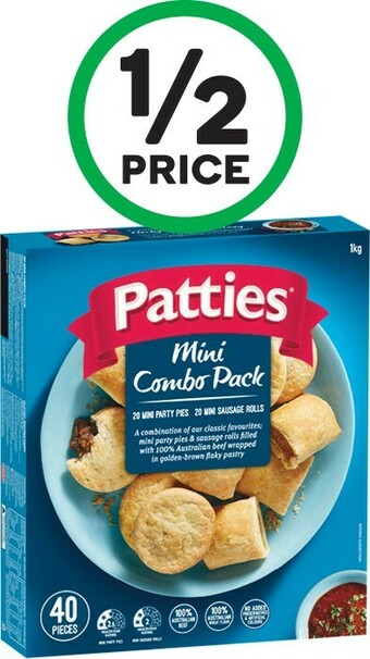 Woolworths Patties Party Pack 1.25 kg or Mini Combo Pack 1 kg offer