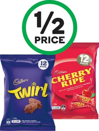 Woolworths Cadbury Medium Sharepacks 144-180g offer