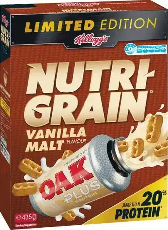 Woolworths Kelloggu2019s Nutri-Grain Oak Vanilla 435g offer
