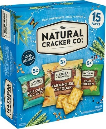 Woolworths The Natural Cracker Company Variety 300g Pk 15 offer