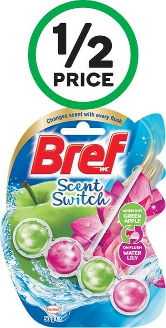 Woolworths Bref Deluxe, Scent Switch, Blue Active 50g or Brilliant Gel Toilet Cleaner 42g offer