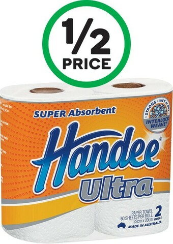 Woolworths Handee Paper Towel Pk 2 offer