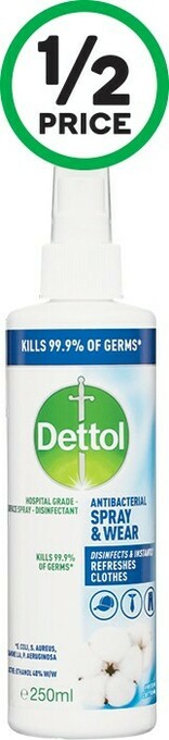 Woolworths Dettol Antibacterial Spray & Wear 250ml offer