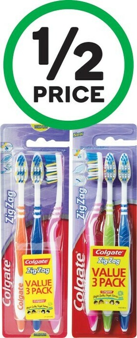 Woolworths Colgate ZigZag Toothbrush Pk 3 offer