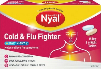 Woolworths Nyal Cold & Flu Fighter Day & Night Tablets Pk 24~ offer