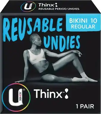Woolworths U by Kotex Thinx Reusable Period Undies Bikini Size 10 Pk 1 offer