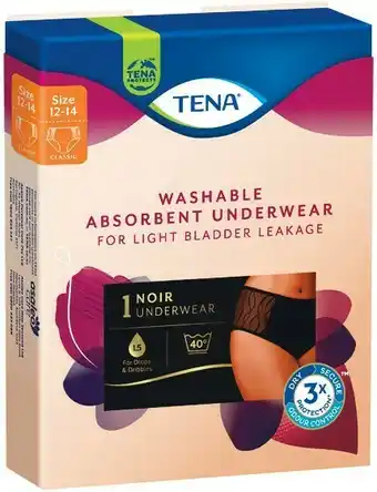 Woolworths Tena Washable Underwear Size 12-14 Pk 1 offer