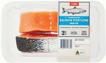 Coles Coles Tasmanian Salmon Skin On 2 Pack 280g offer