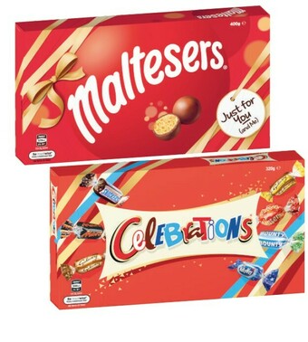 Coles Mars Maltesers 400g or Celebrations 320g offer