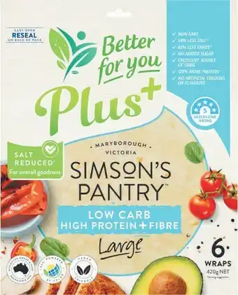 Coles Simsonu2019s Pantry Wraps 6 Pack 420g offer