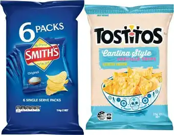 Coles Smithu2019s Chips 6 Pack 114g, Jumpyu2019s Snacks 5 Pack 90g, Cobs Popcorn 5 Pack 65g, Parkeru2019s Pretzels 5 Pack-6 Pack 12 offer