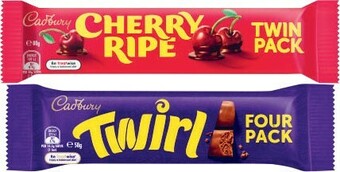 Coles Cadbury Twin or Four Pack Bars 58g-80g offer
