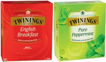 Coles Twinings Tea Bags 80 Pack-100 Pack offer