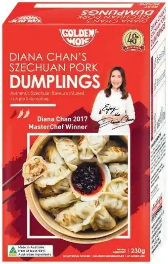 Coles Golden Wok Grandmau2019s Gyozas or Diana Chanu2019s Dumplings 230g-250g offer