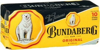 Coles Bundaberg UP & Cola Cans 10x375mL offer