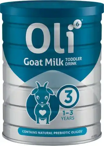 Coles Oli 6 Goat Milk Toddler Drink Stage 3 1-3 Years 800g offer