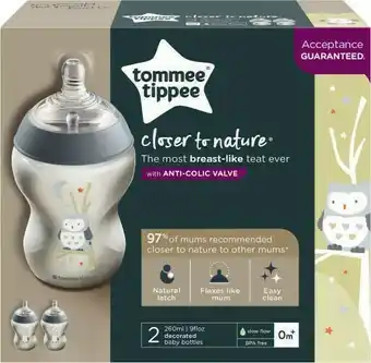 Coles Tommee Tippee Closer To Nature Bottles 2 Pack offer