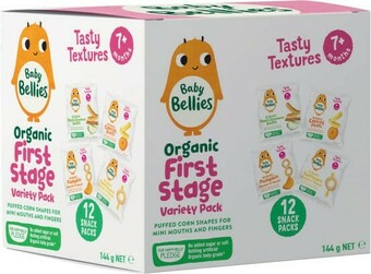 Coles Baby Bellies Organic First Stage Variety Snack Pack 7m+ 12 Pack offer
