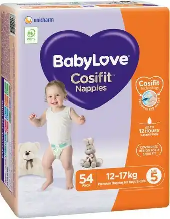 Coles BabyLove Cosifit Nappies Jumbo 54 Pack-72 Pack offer