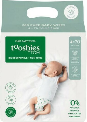 Tooshies by TOM Pure Baby Wipes 280 Pack