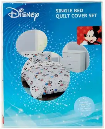 Mickey or Minnie Microfibre Single Quilt Cover Set