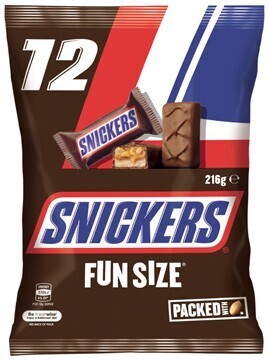 BIG W Snickers halloween chocolate share bag 12 pieces 180g offer