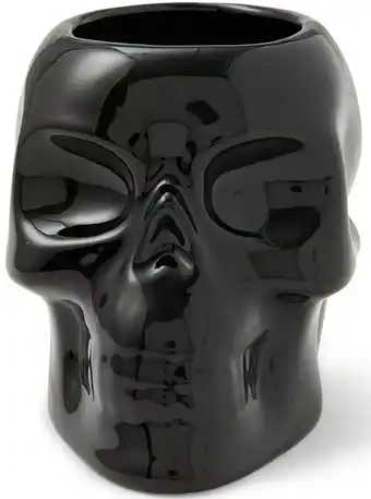 BIG W Halloween black ceramic skull vase offer