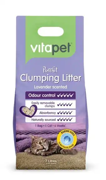 BIG W Vitapet purrfit lavender clumping litter 7l offer