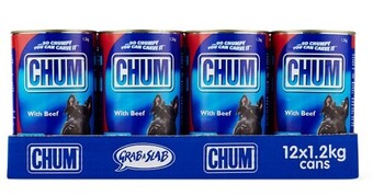BIG W Chum beef wet dog food 12 x 1.2kg offer
