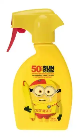 BIG W Surf life saving despicable me spf50+ sunscreen spray* offer