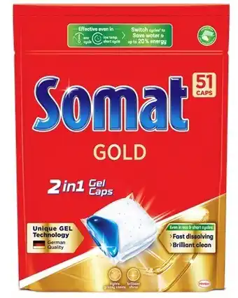 BIG W Somat gold 2-in-1 machine dishwasher gel tablets 51-pack offer