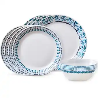 BIG W Corelle 12-piece ‘everyday expressions’ azure medallion dinner set offer