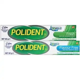 20% off polident denture adhesive cream fresh or flavour free 60g